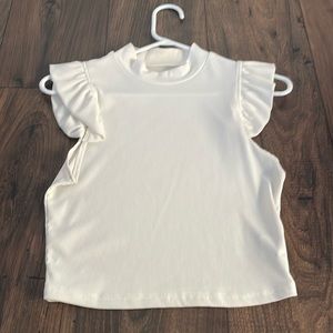 Ruffled sleeve high neck top